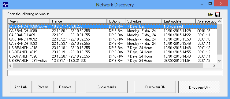 Network discovery <li>LAN list